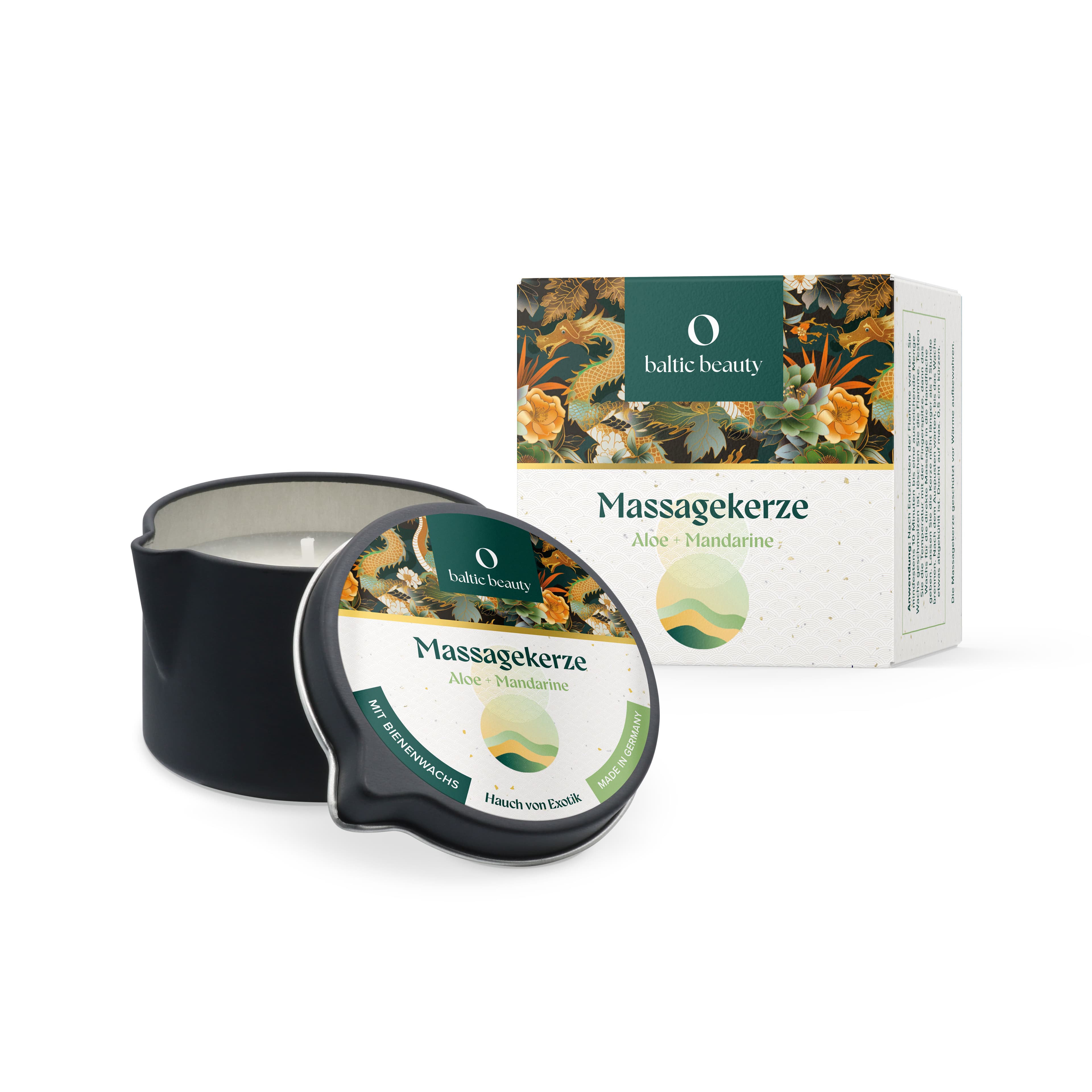 Massagekerze Aloe & Mandarine in der Metalldose