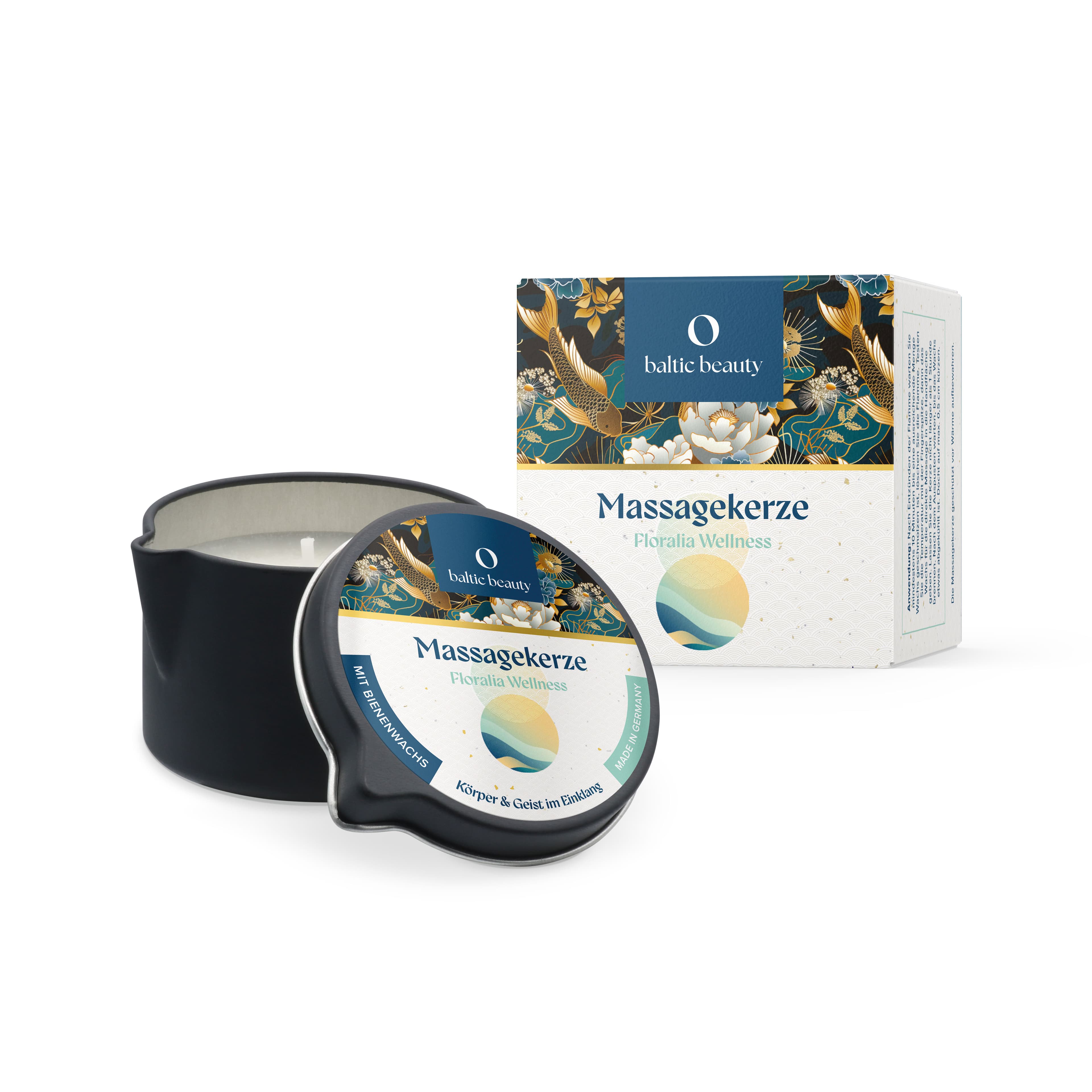 Massagekerze Rosenholz & Magnolie — Floralia Wellness in der Metalldose